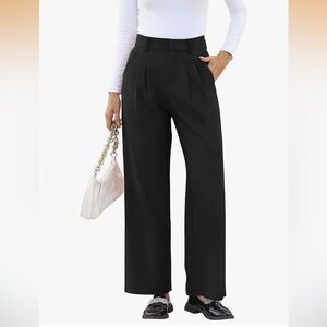 Elegant Black Women's Wide-Leg Pants size small trouser